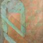 Transatlantic, geometric art deco art by Ania Luk, orange painting